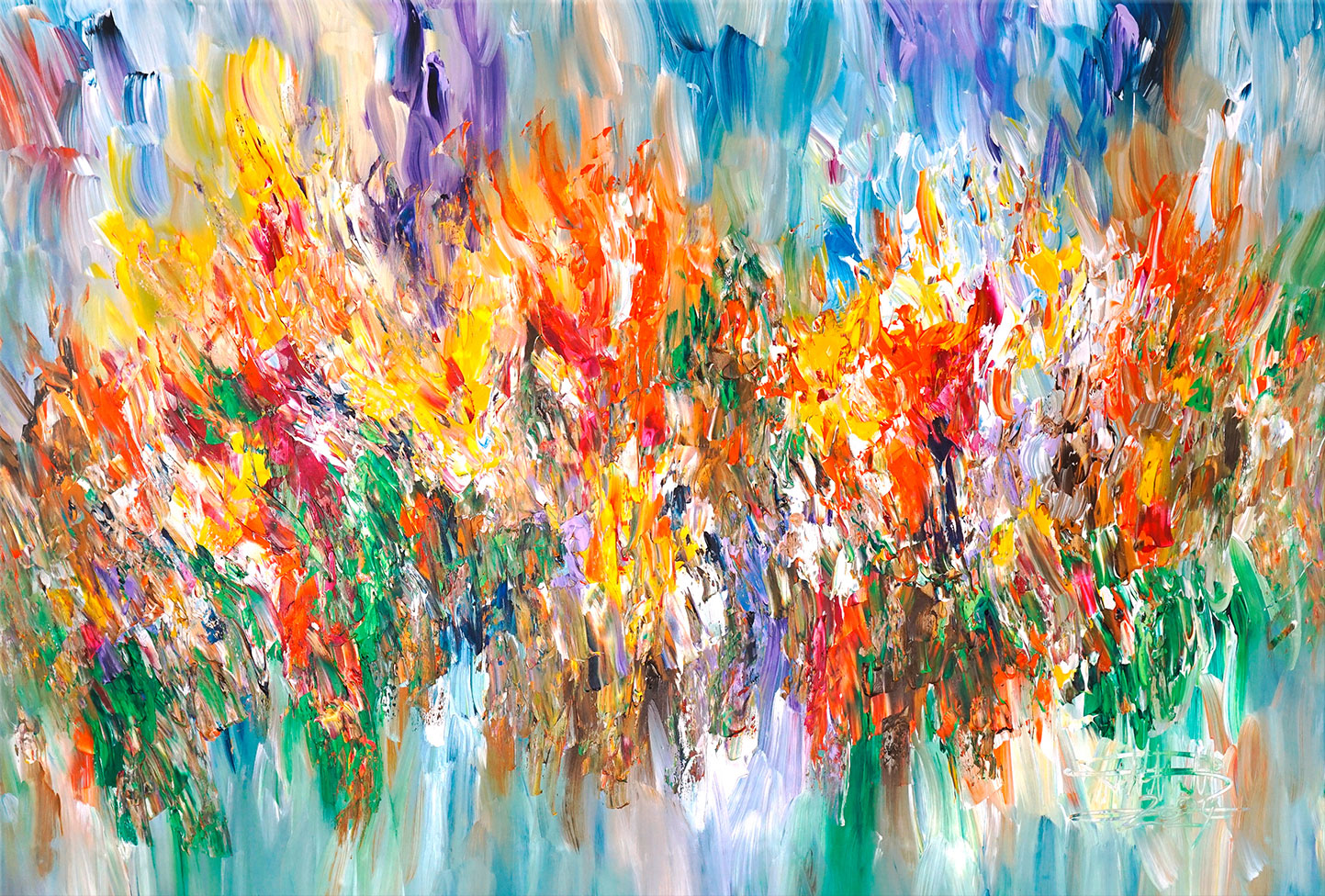 Peter Nottrott: Bild ‚Summer Meadow XL‘ (2024) (Original / Unikat), auf Keilrahmen