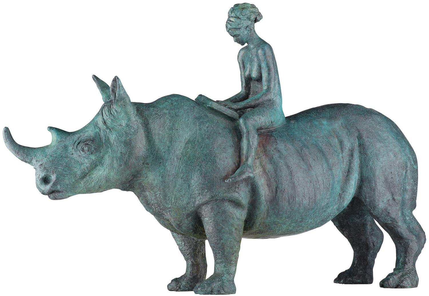 Alfredo Llorens García: Skulptur ‚The Maid and the Unicorn‘ (2024), Bronze