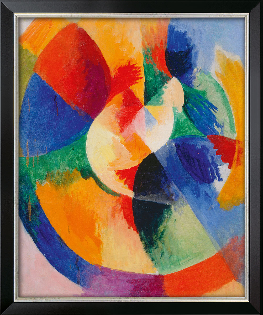 Robert Delaunay: Bild ‚Kreisformen, Sonne (Formes circulaires, soleil)‘ (1912/13), gerahmt