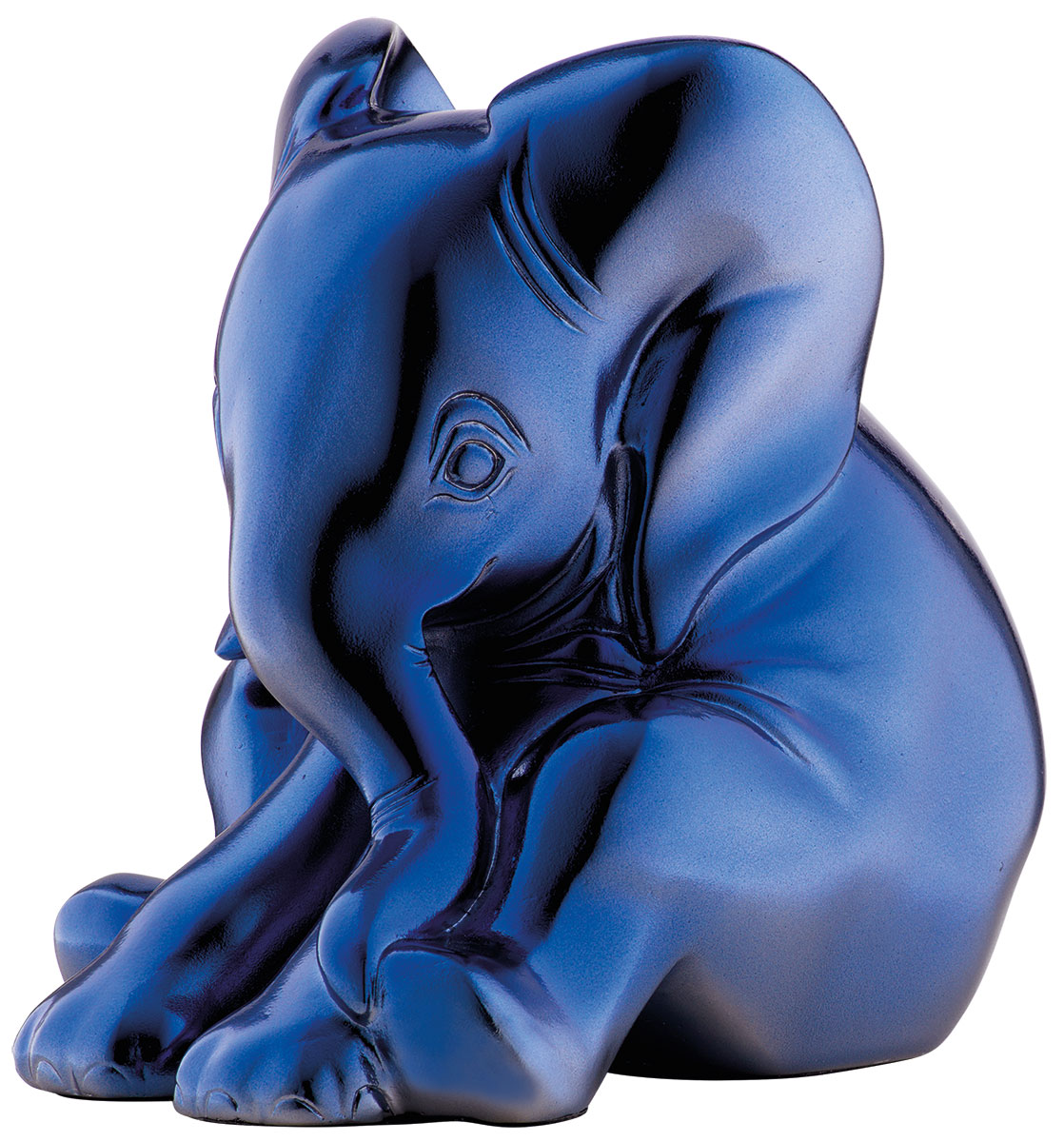Jagna Weber: Skulptur ‚Little Elephant‘, Version in Kunstguss Metallic-Blau