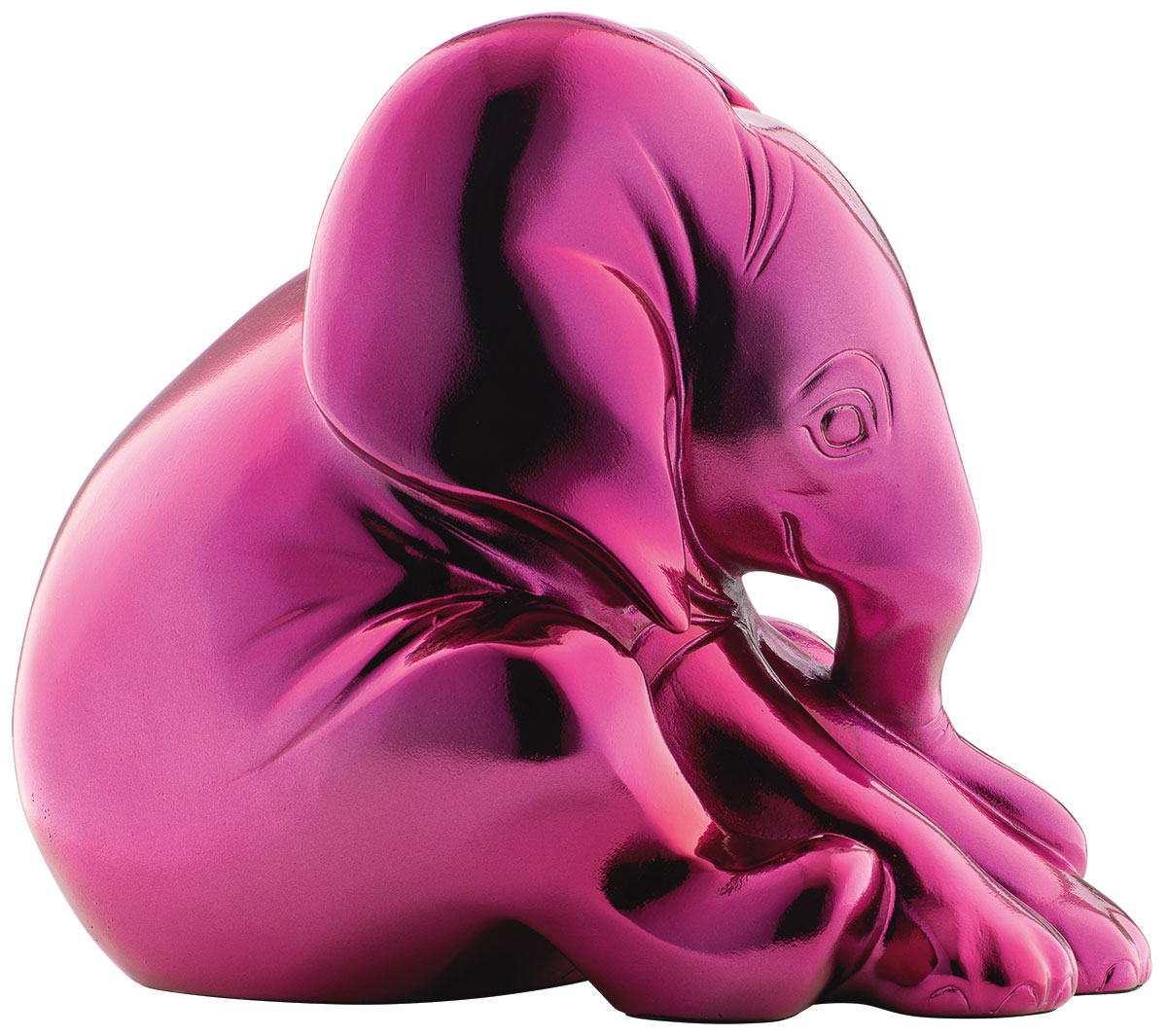 Jagna Weber: Skulptur ‚Little Elephant‘, Version in Kunstguss Metallic-Pink