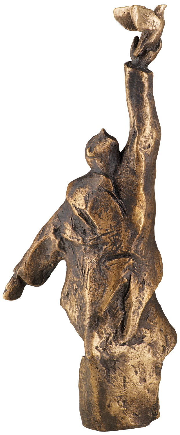Christoph Fischer: Skulptur ‚Der Gedanke‘ (2023), Version Bronze braun