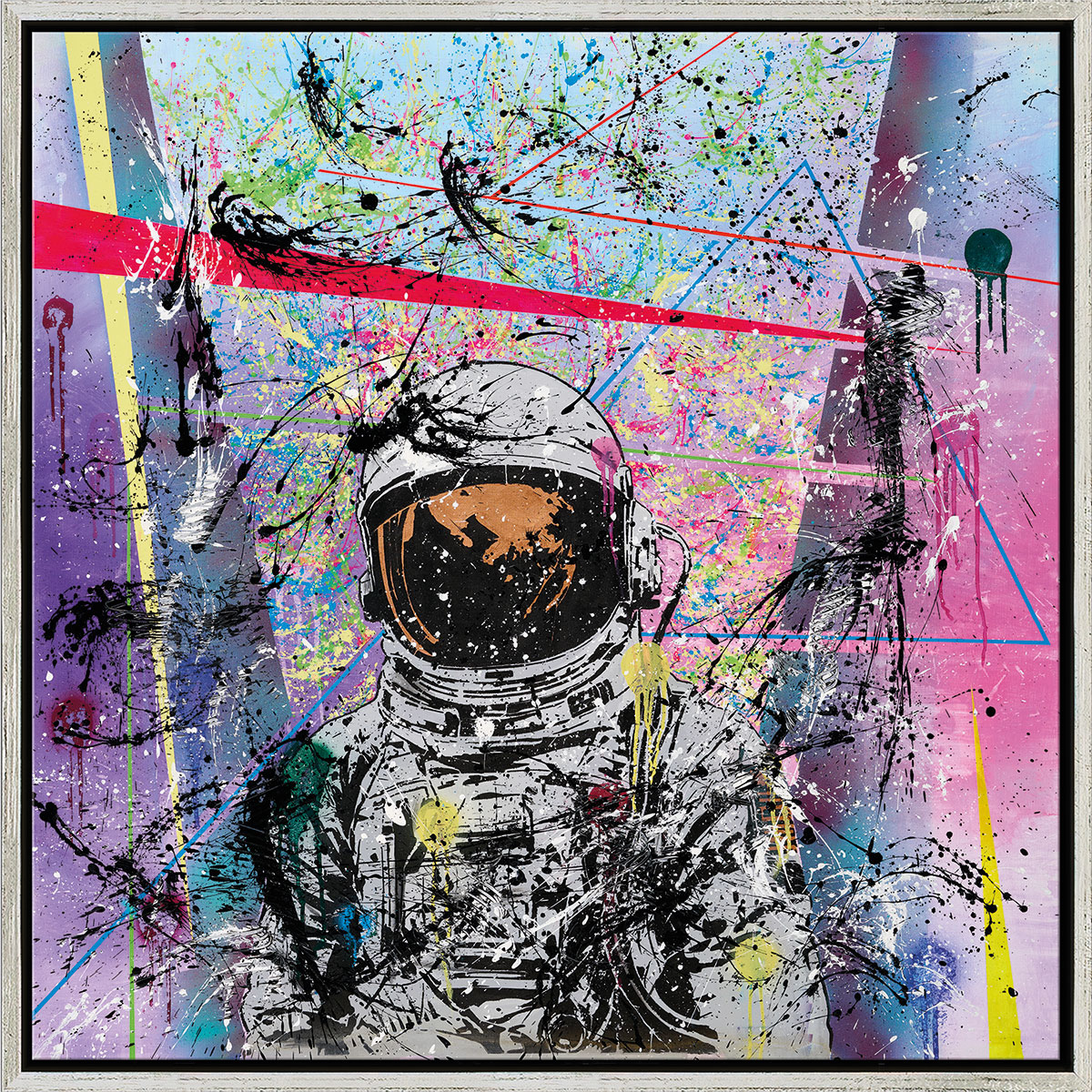 Andreas Lippke: Bild ‚Space Rain‘ (2023), gerahmt