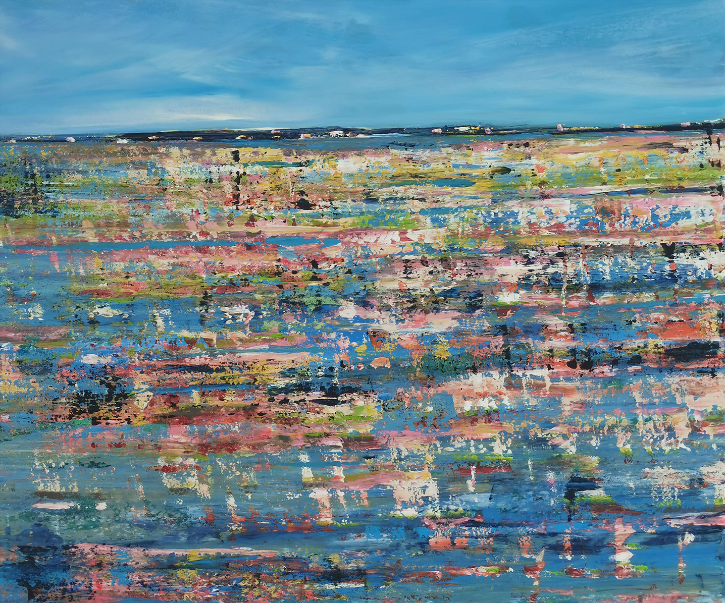 Carmen Lütkehaus: Bild ‚Beautiful Coast‘ (2024) (Original / Unikat), auf Keilrahmen