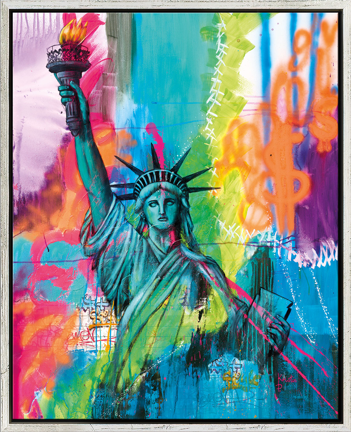 Kristin Preugschat: Bild ‚Lady Liberty‘ (2023), gerahmt