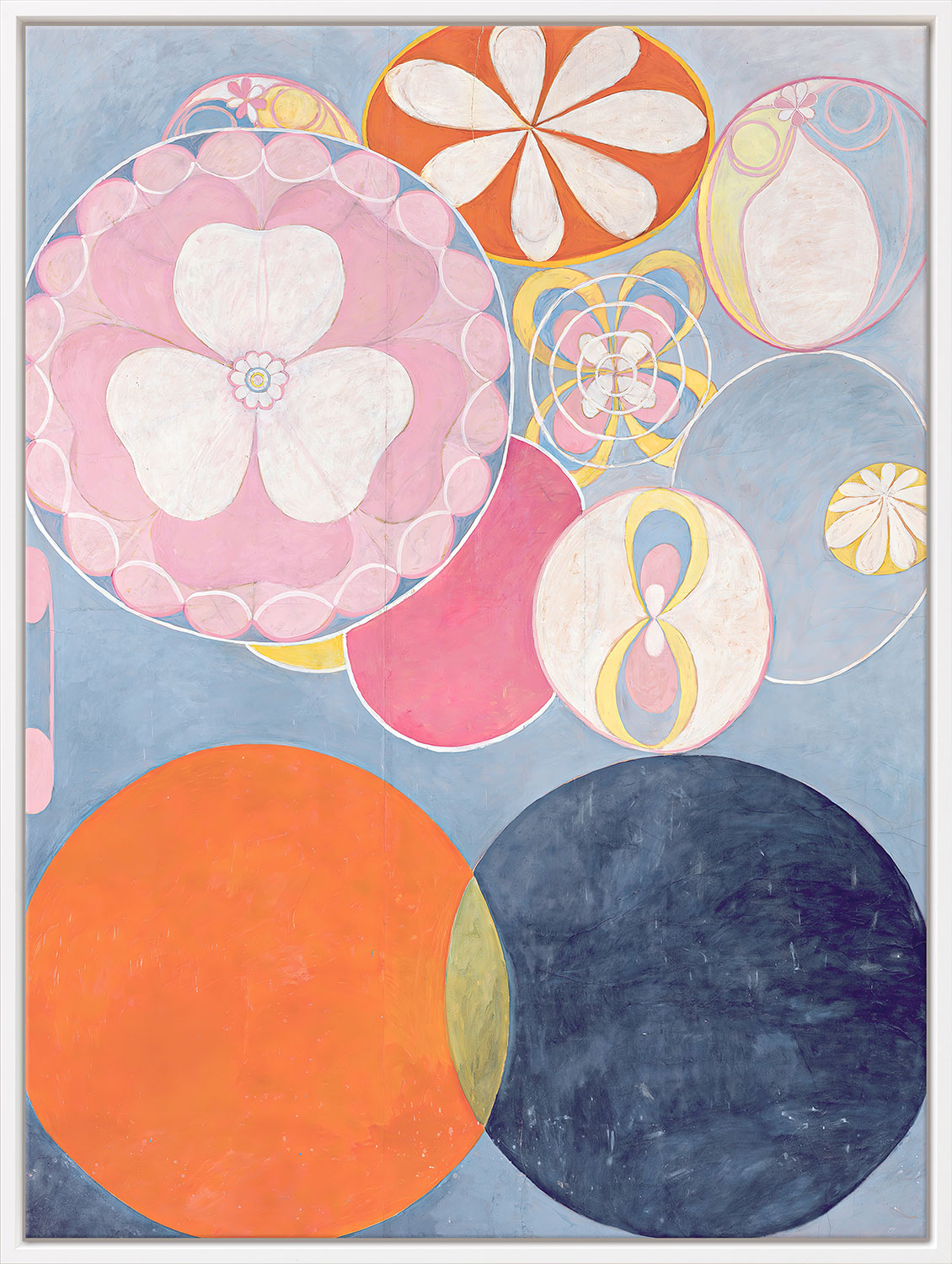 Bild ‚Die Zehn Größten, Nr. 2, Das Kindesalter‘ (Hilma af Klint, 1907), Version weiß gerahmt