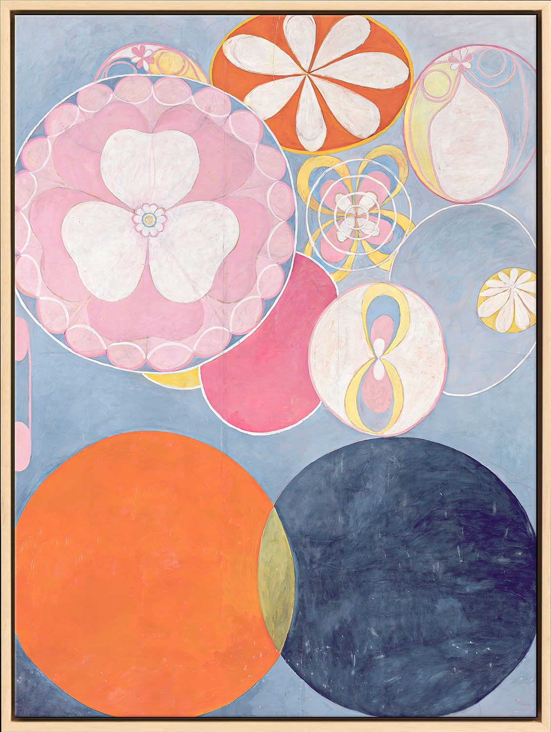 Bild ‚Die Zehn Größten, Nr. 2, Das Kindesalter‘ (Hilma af Klint, 1907), Version naturfarben gerahmt