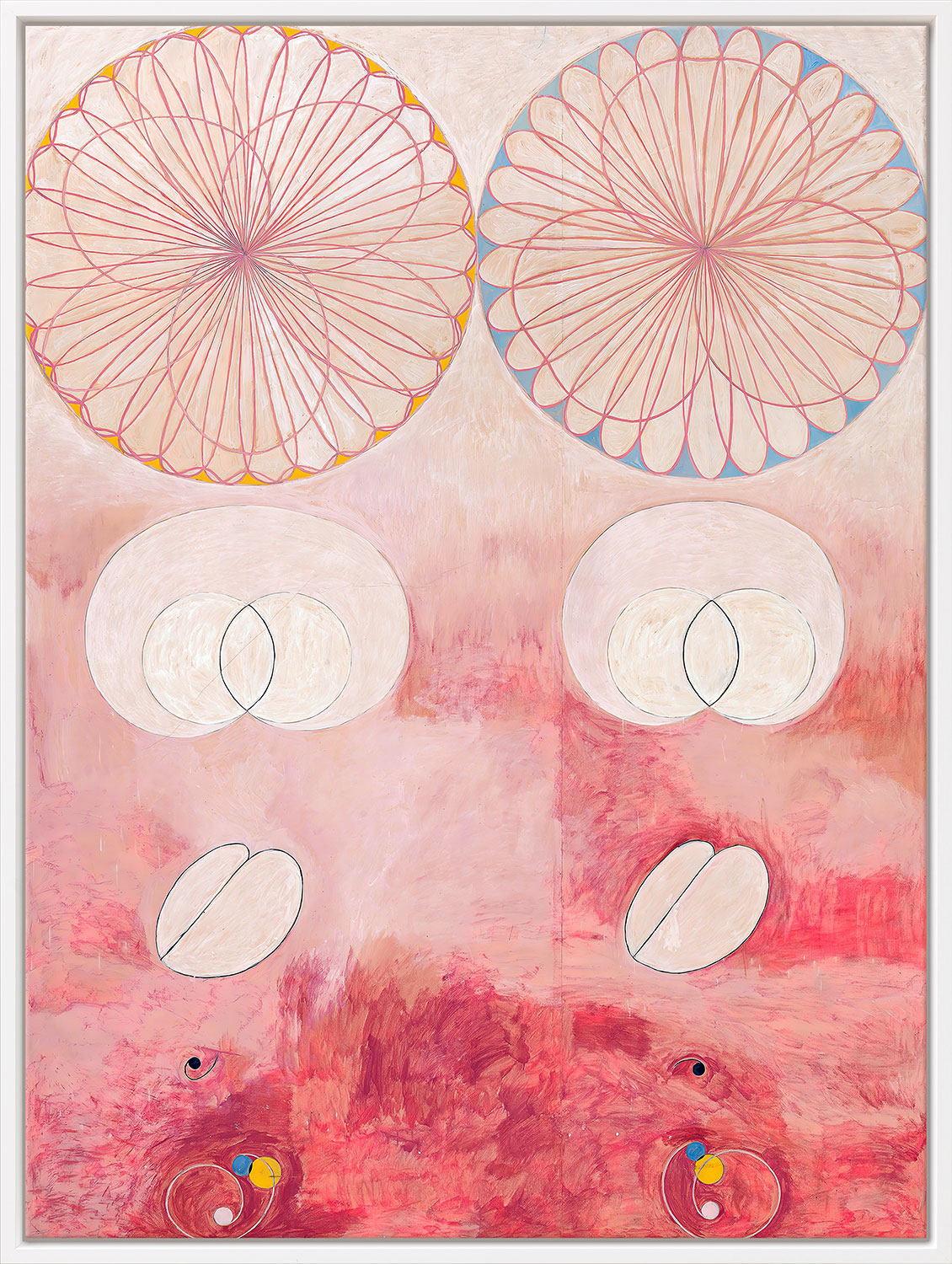 Bild ‚Die Zehn Größten, Nr. 9, Das Greisenalter‘ (Hilma af Klint, 1907), Version weiß gerahmt