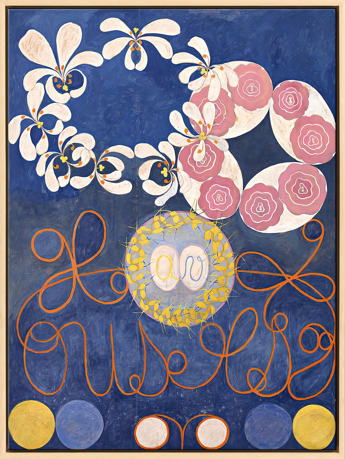 Bild ‚Die Zehn Größten, Nr. 1, Das Kindesalter‘ (Hilma af Klint, 1907), Version naturfarben gerahmt