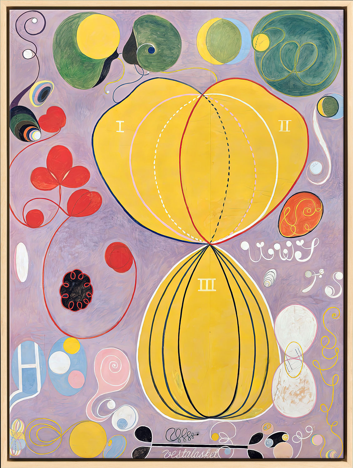 Bild ‚Die Zehn Größten, Nr. 7, Das Mannesalter‘ (Hilma af Klint, 1907), Version naturfarben gerahmt
