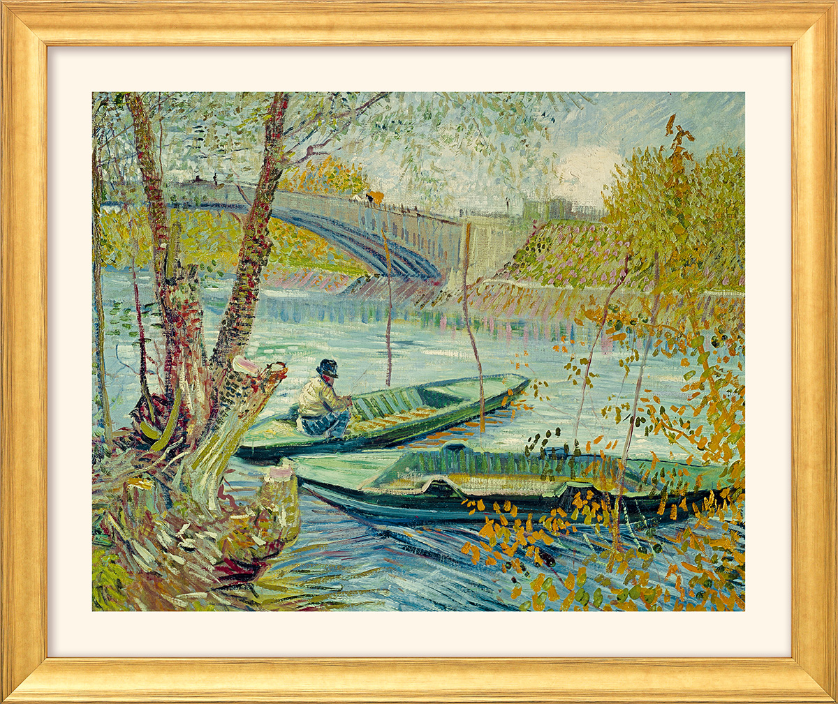 Vincent van Gogh: Bild ‚Fischen im Frühling‘ (1887), gerahmt
