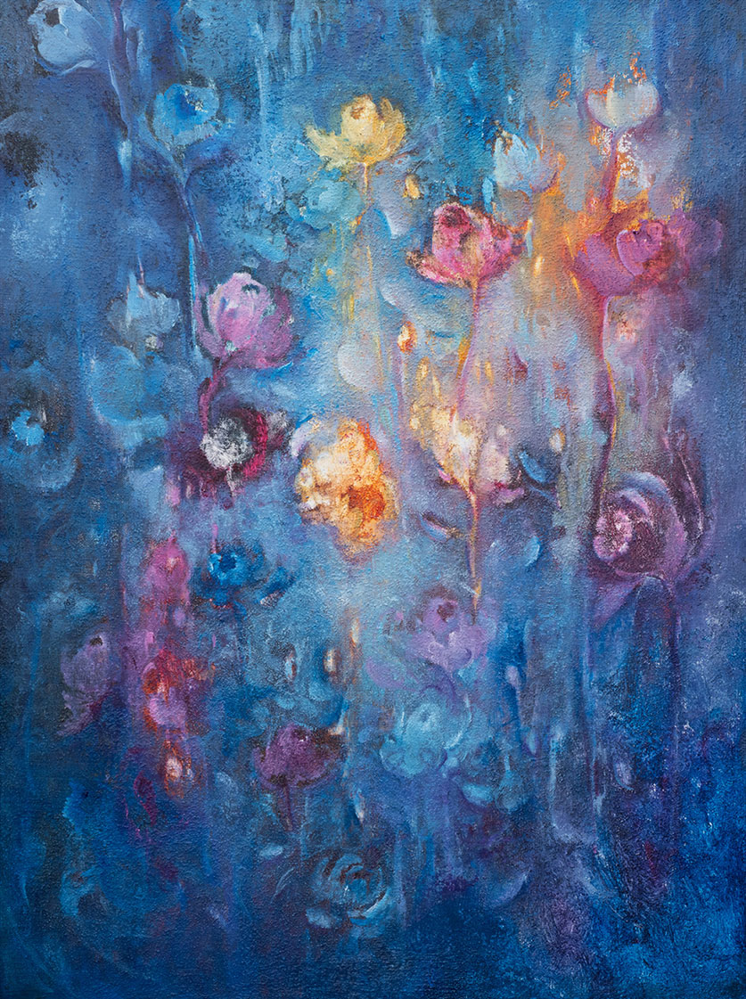 Susann Ohlendorf: Bild ‚Blue Motion‘ (2023) (Original / Unikat), auf Keilrahmen