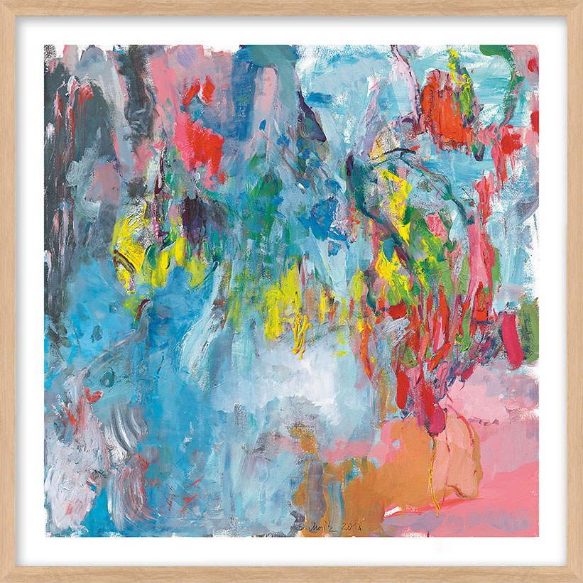 Sabine Moritz: Bild ‚Lake‘ (2018), Version naturfarben gerahmt