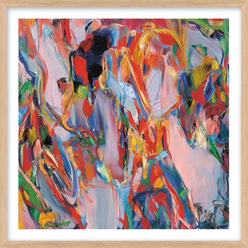 Sabine Moritz: Bild ‚October III‘ (2023), Version naturfarben gerahmt