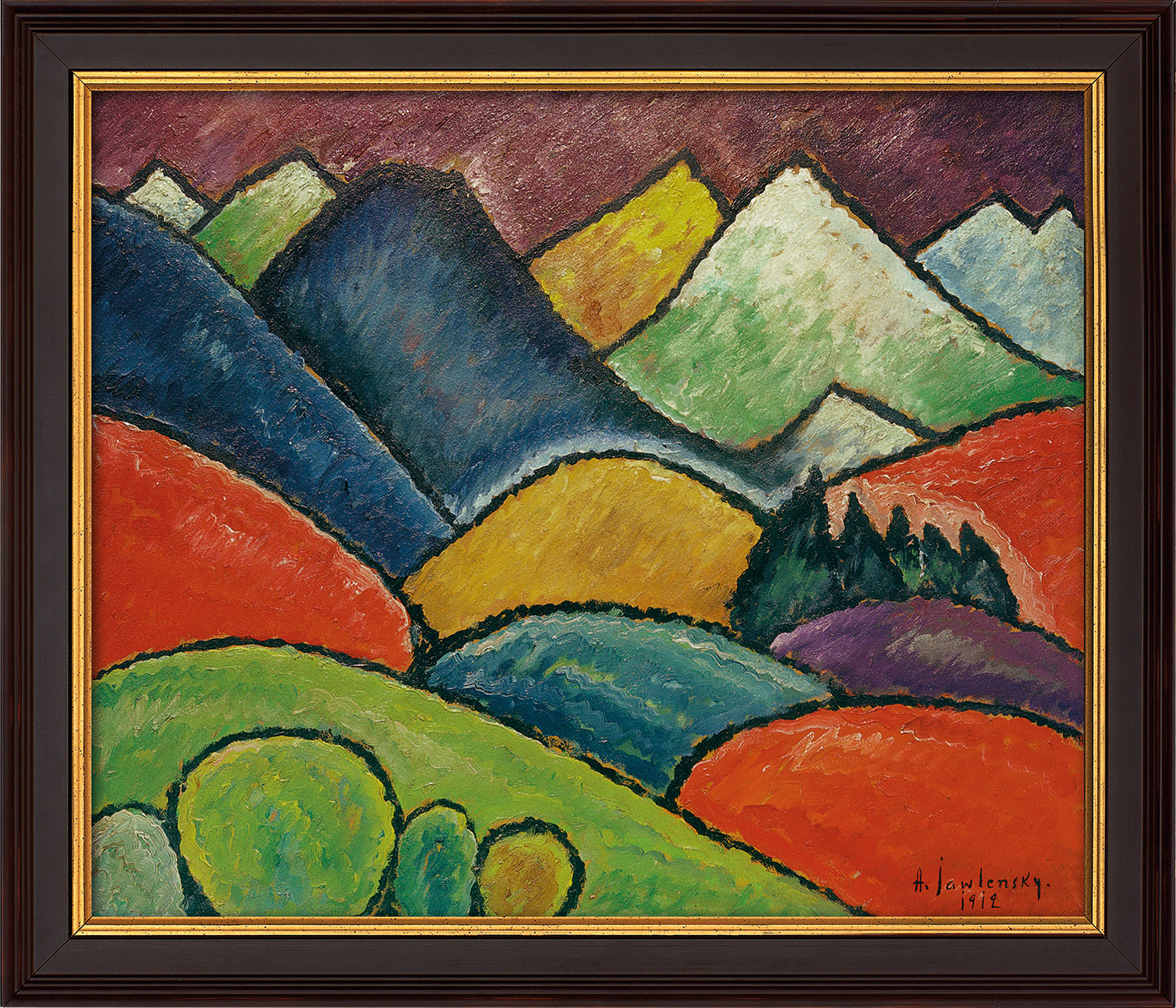 Alexej von Jawlensky: Bild ‚Schneeberge Oberstdorf‘ (1912), gerahmt