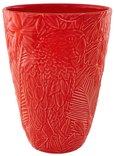 Bordallo Pinheiro: Keramikvase ‚Equatorial orange‘ (große Version, Höhe 25 cm)