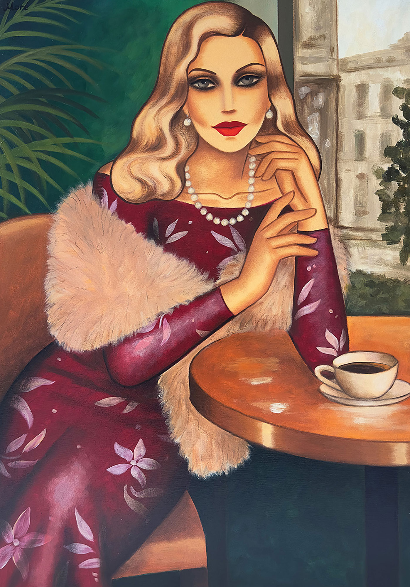 Ekaterina Moré: Bild ‚Black Coffee‘ (2024) (Original / Unikat), auf Keilrahmen