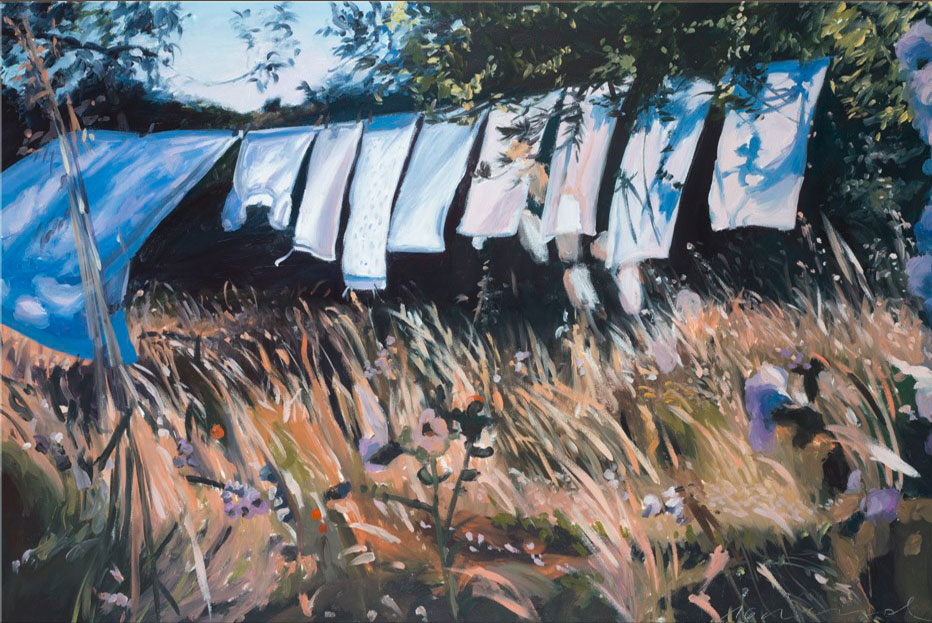Susanne Wind: Bild ‚Colgando ropa‘ (2016) (Original / Unikat), auf Keilrahmen