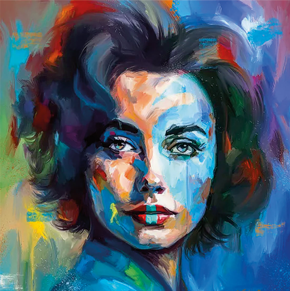 Holger Mühlbauer-Gardemin: Bild ‚Liz Taylor‘ (2023) (Original / Unikat), auf Keilrahmen