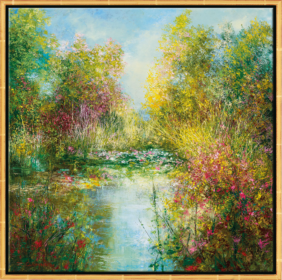 Jean-Claude Cubaynes: Bild ‚Début de Printemps à Giverny‘, gerahmt
