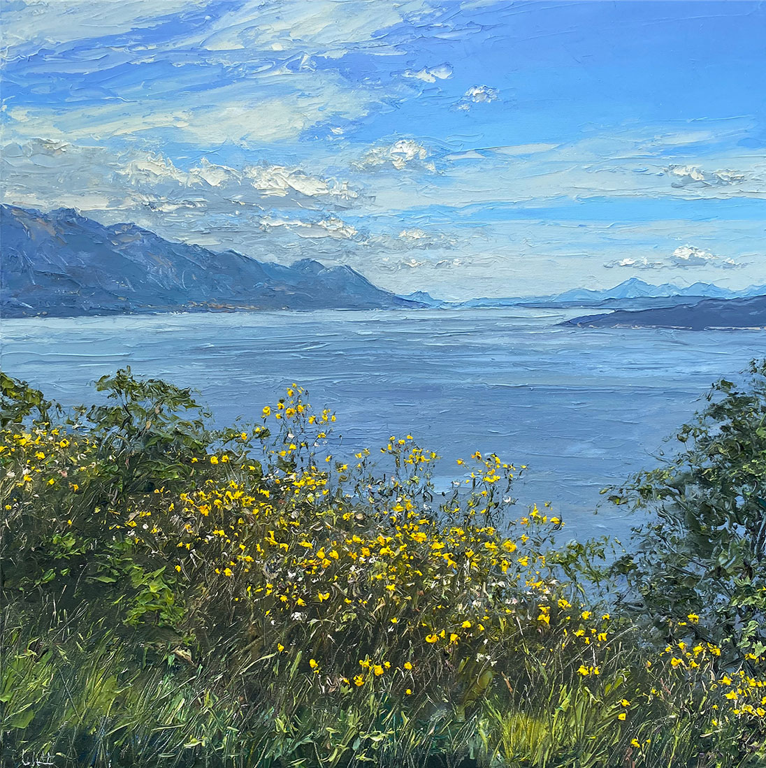 Peter Witt: Bild ‚Frühlingsblumen in Dalmatien‘ (2024) (Original / Unikat), auf Keilrahmen