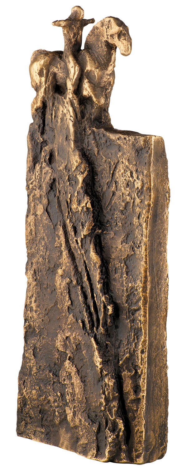 Christoph Fischer: Skulptur ‚Kleine Balance‘ (2023), Version Bronze braun