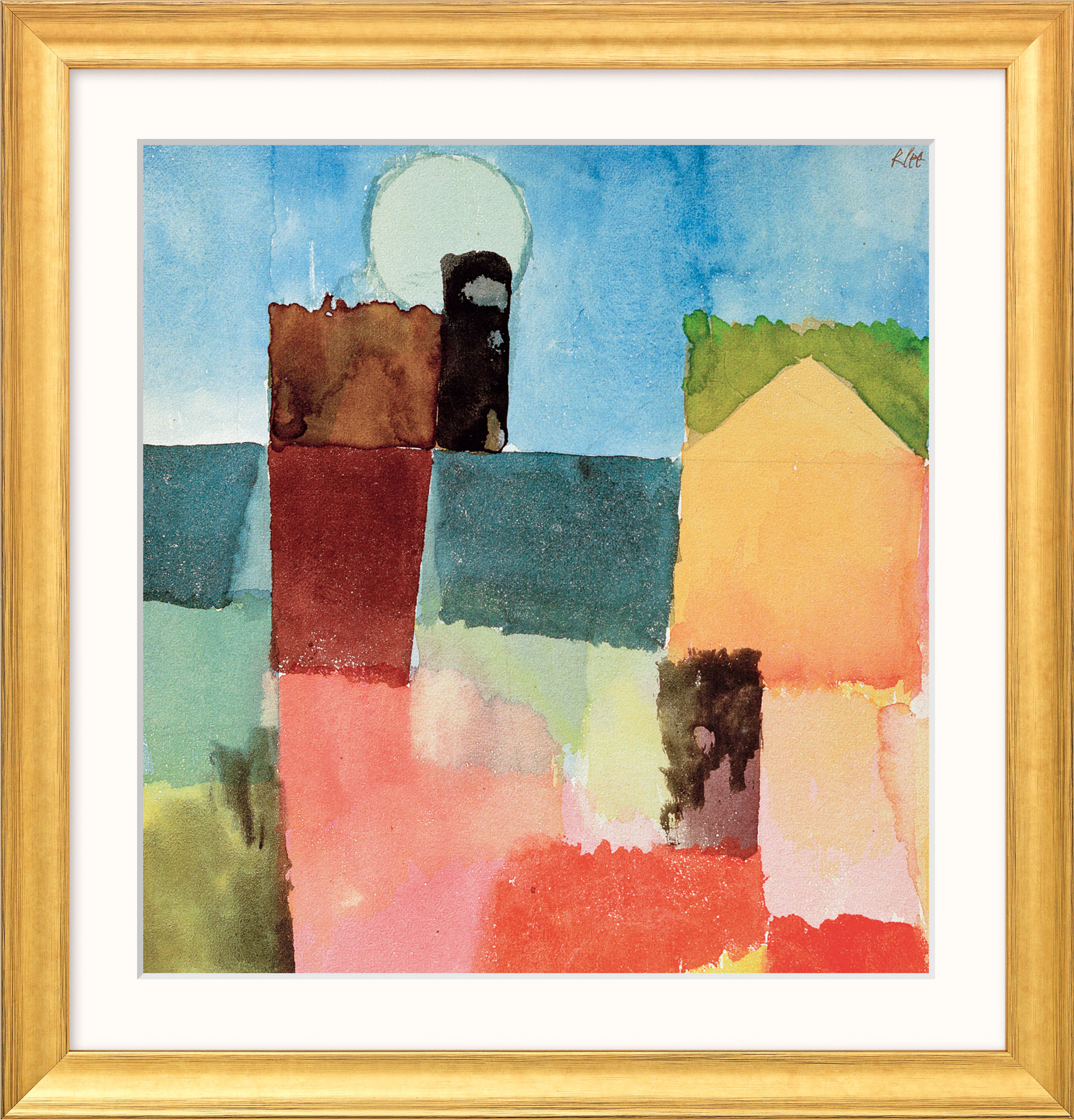 Paul Klee: Bild ‚Mondaufgang über St. Germain‘ (1915), gerahmt