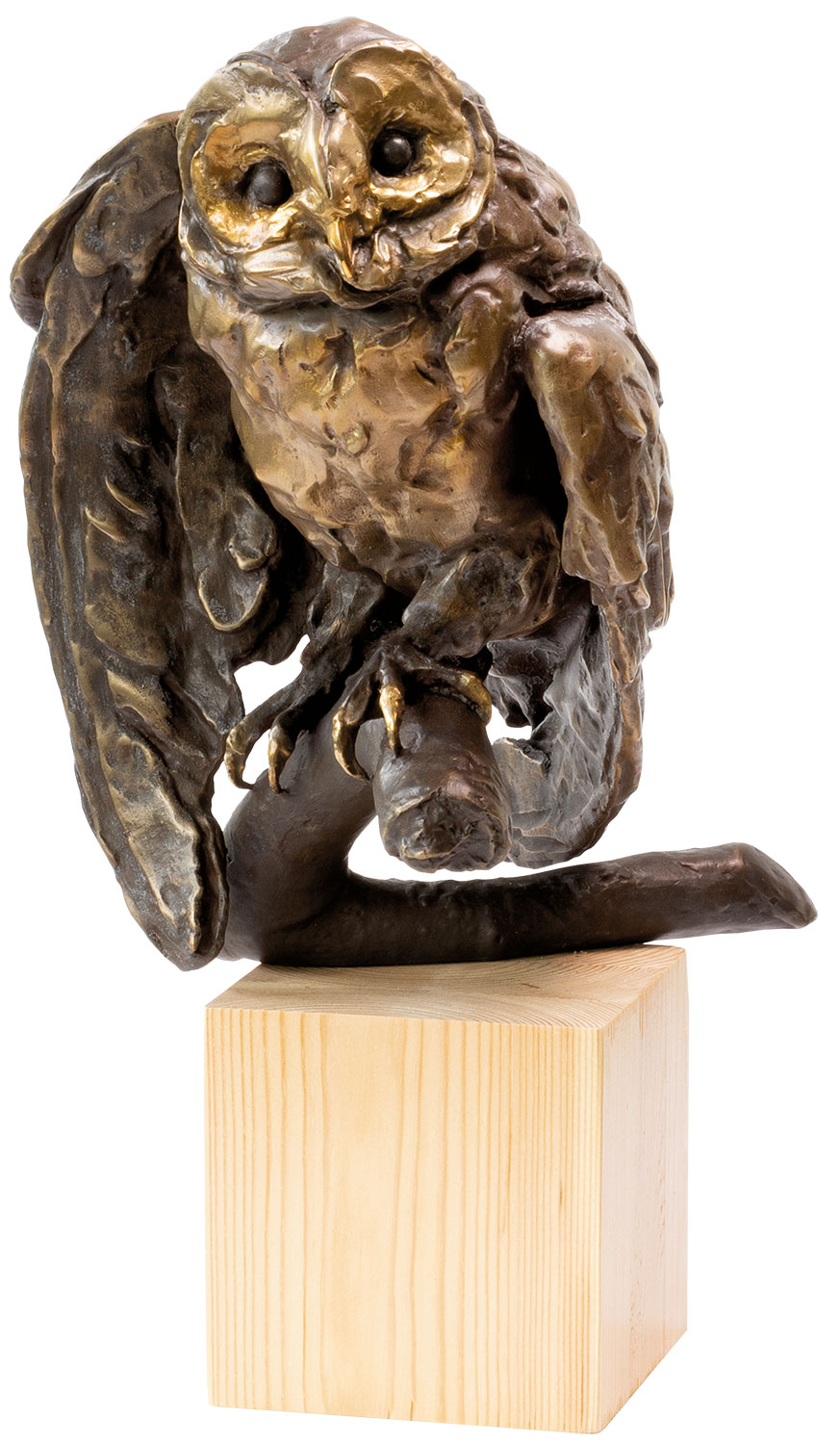 Kristin Kolb: Skulptur ‚Eule‘, Version Bronze braun