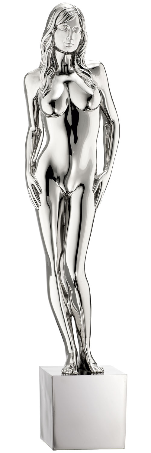 Richard Senoner: Skulptur ‚Reflection I‘, Kunstguss Metallic-Optik