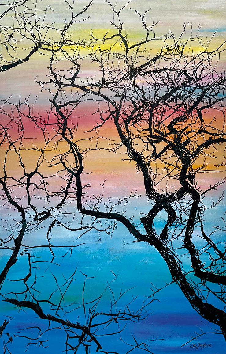 Ella Joosten: Bild ‚Forest Silhouette Seven‘ (2023) (Original / Unikat), auf Keilrahmen