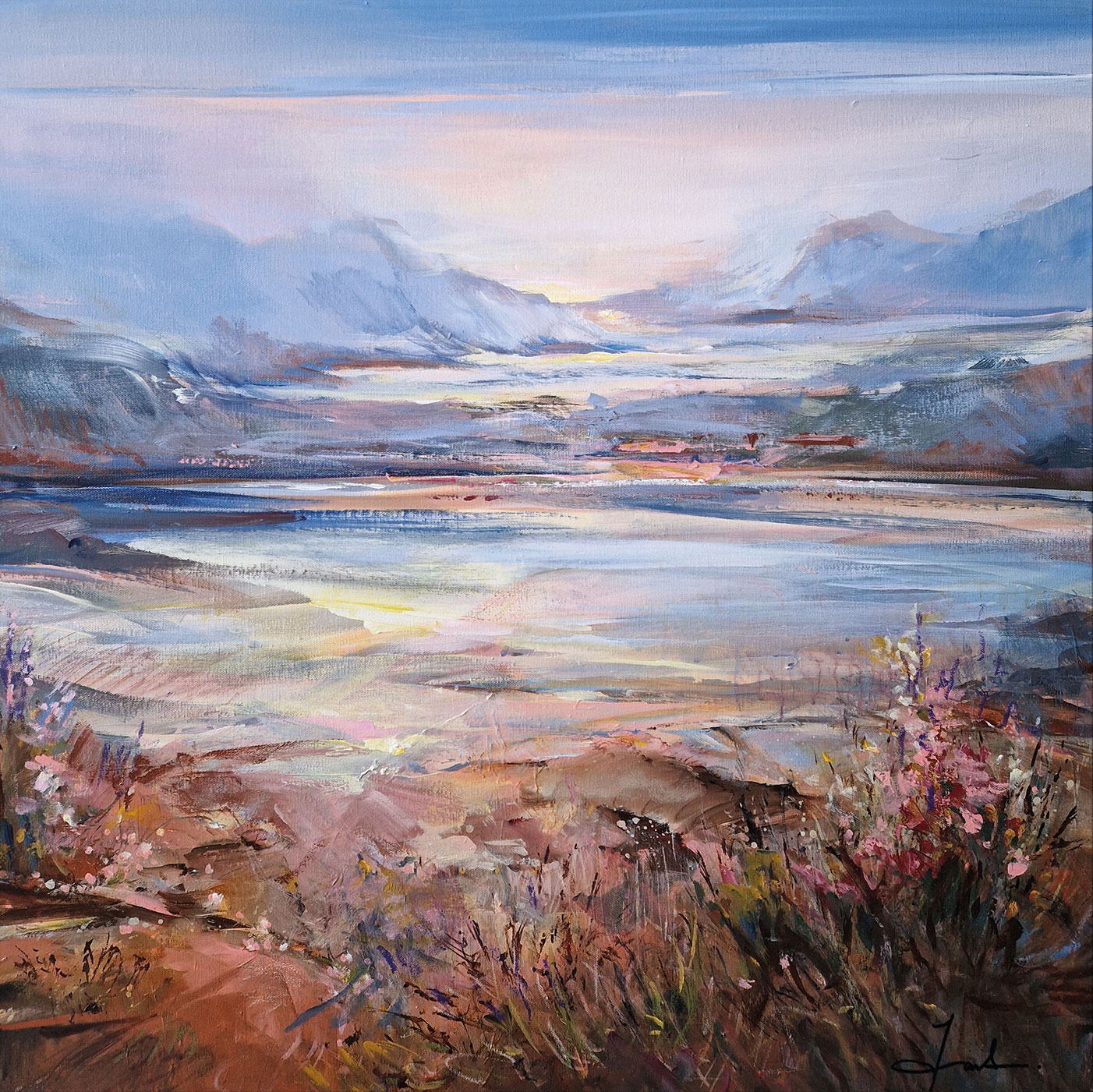 Irina Laube: Bild ‚Tender Evening Hours‘ (2024) (Original / Unikat), auf Keilrahmen