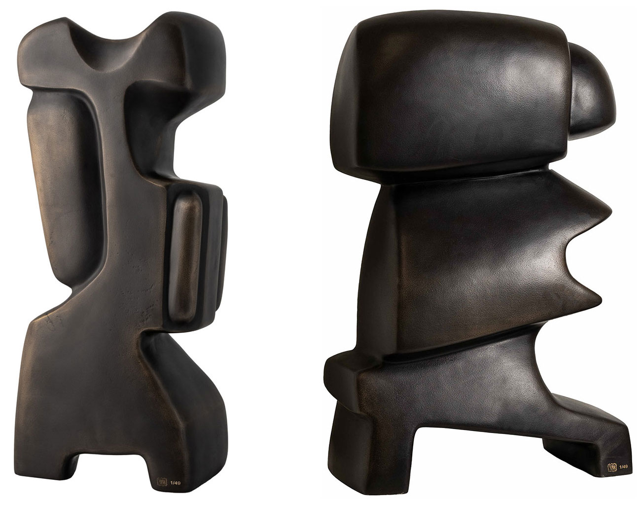 Örn Porsteinsson: 2 Skulpturen ‚Sól & Máni‘ im Set, Bronze