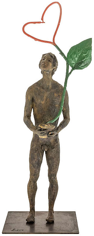 Raffaella Benetti: Skulptur ‚Thoughts IV – Love‘, Bronze