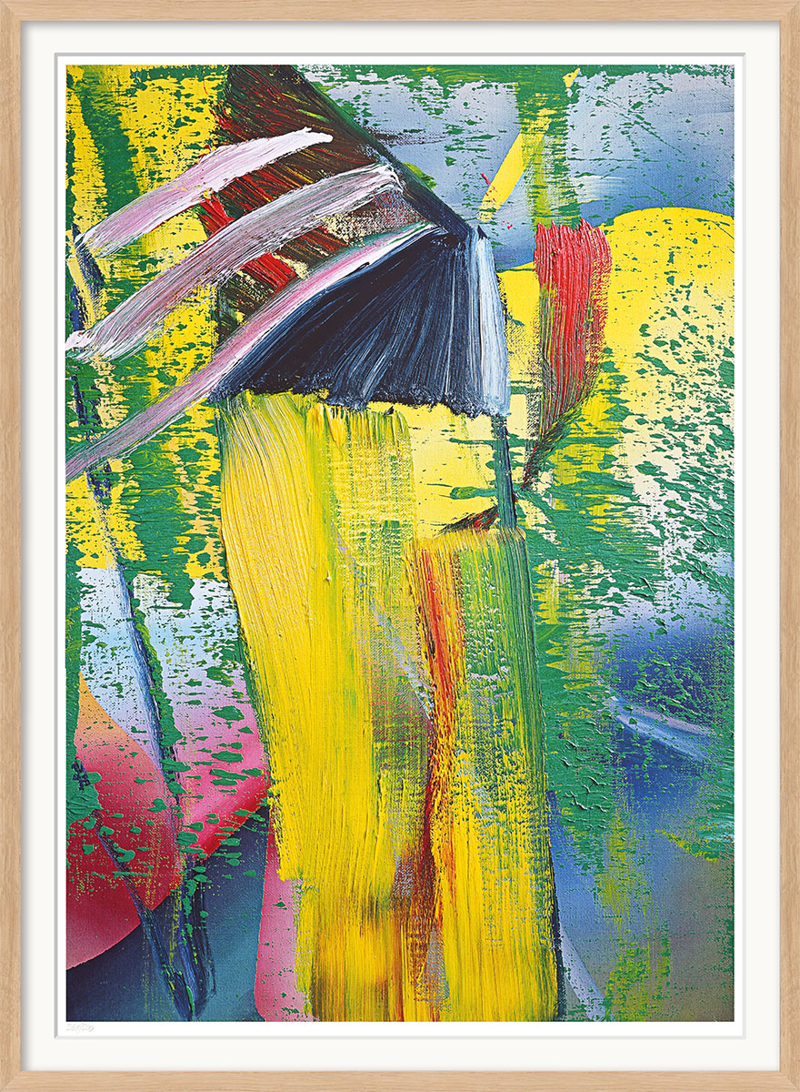 Gerhard Richter: Bild ‚Abstraktes Bild‘ (1983), Version naturfarben gerahmt