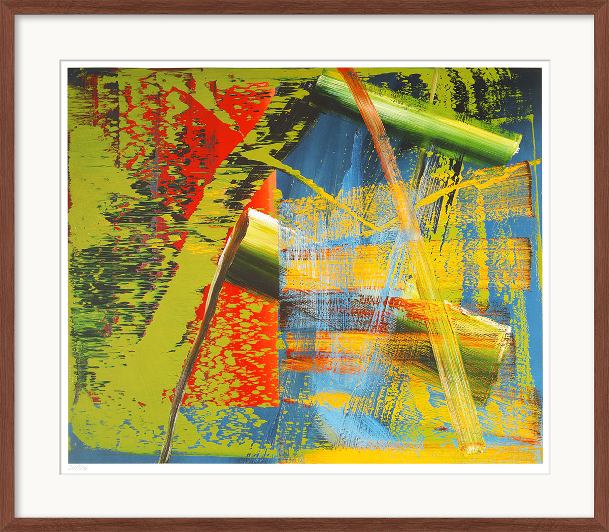 Gerhard Richter: Bild ‚Abstraktes Bild‘ (1984), Version dunkelbraun gerahmt