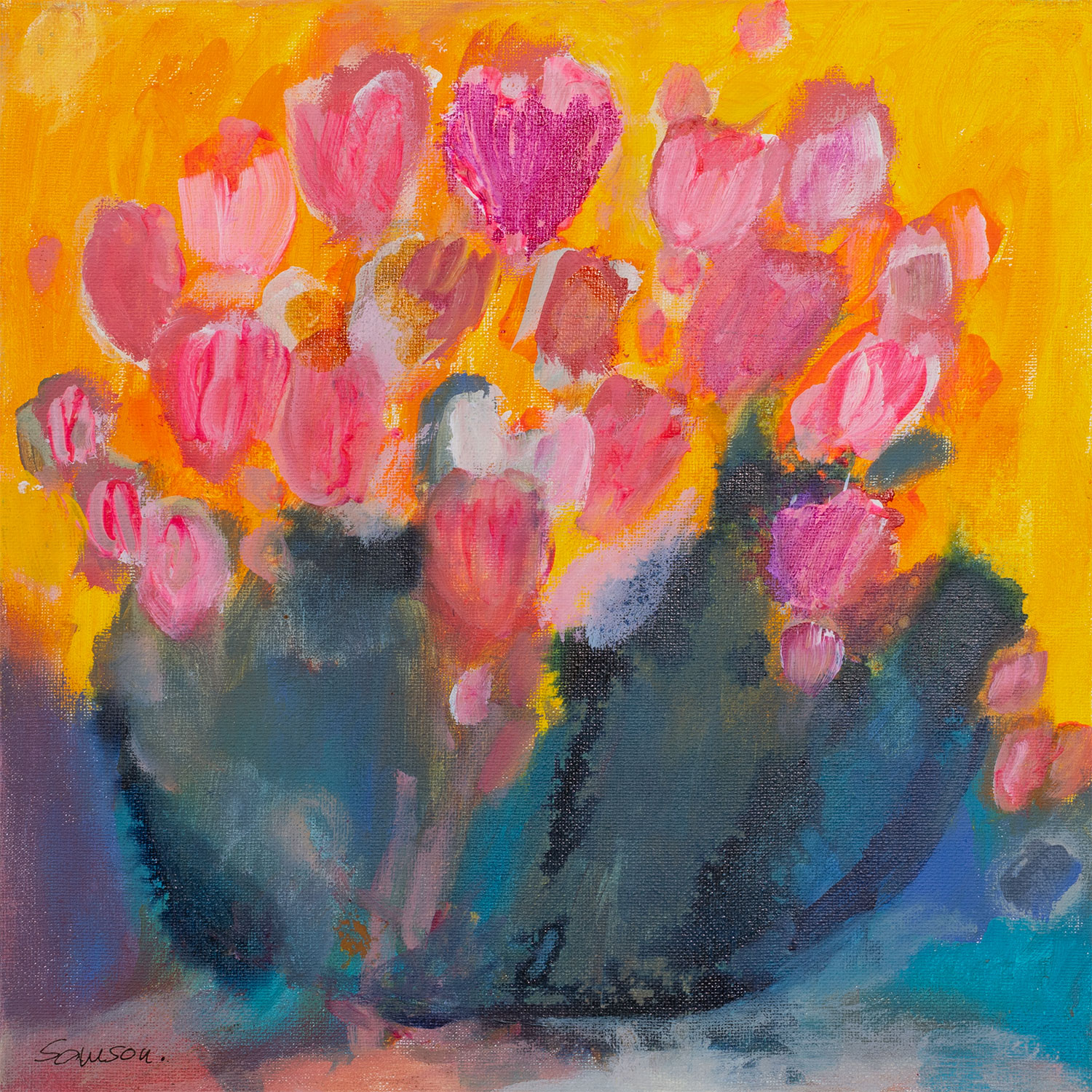 Anne Samson: Bild ‚Flowers-fleurs-fiori 10‘ (2025) (Original / Unikat), auf Keilrahmen