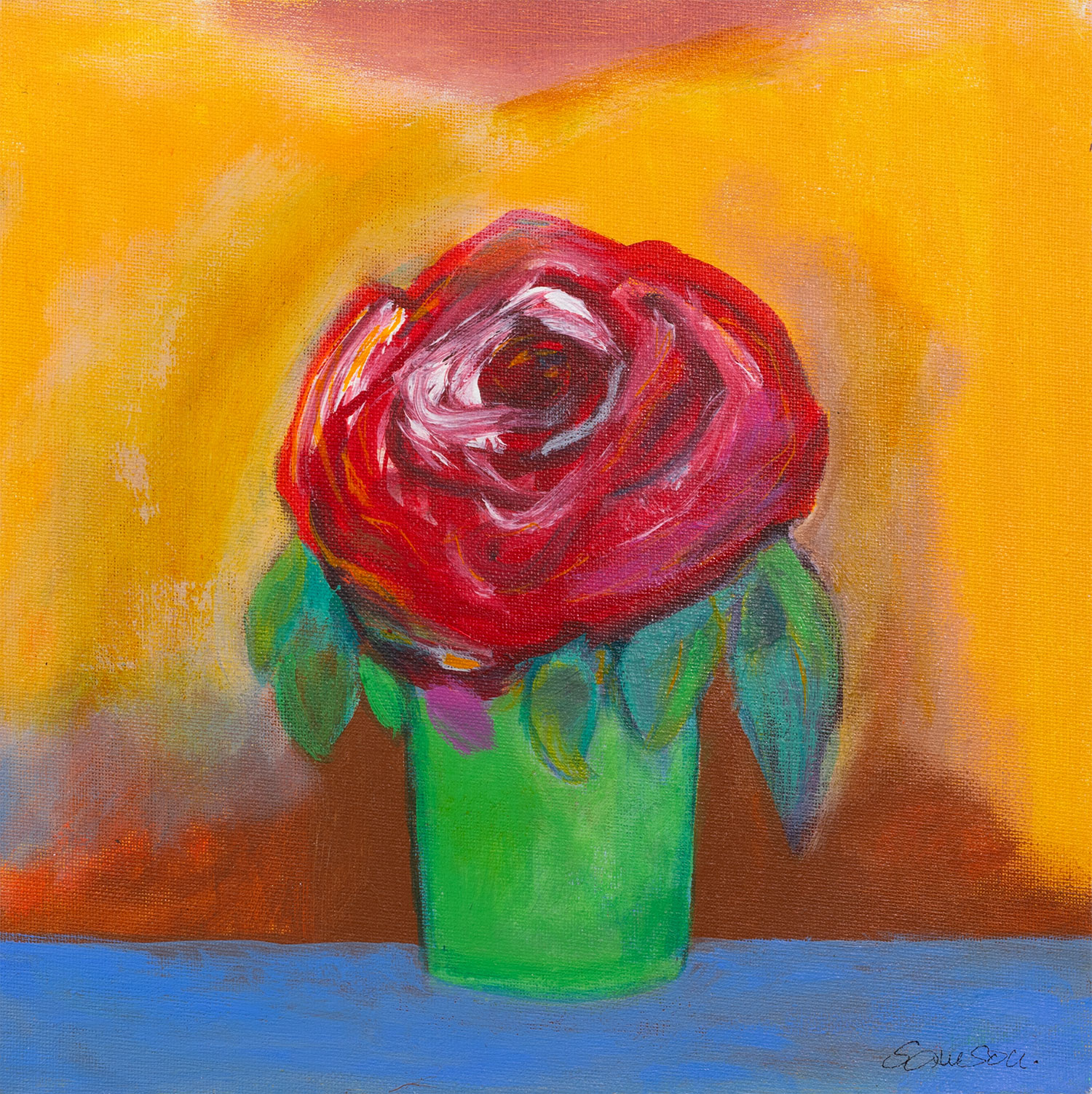 Anne Samson: Bild ‚Flowers-fleurs-fiori 20‘ (2025) (Original / Unikat), auf Keilrahmen