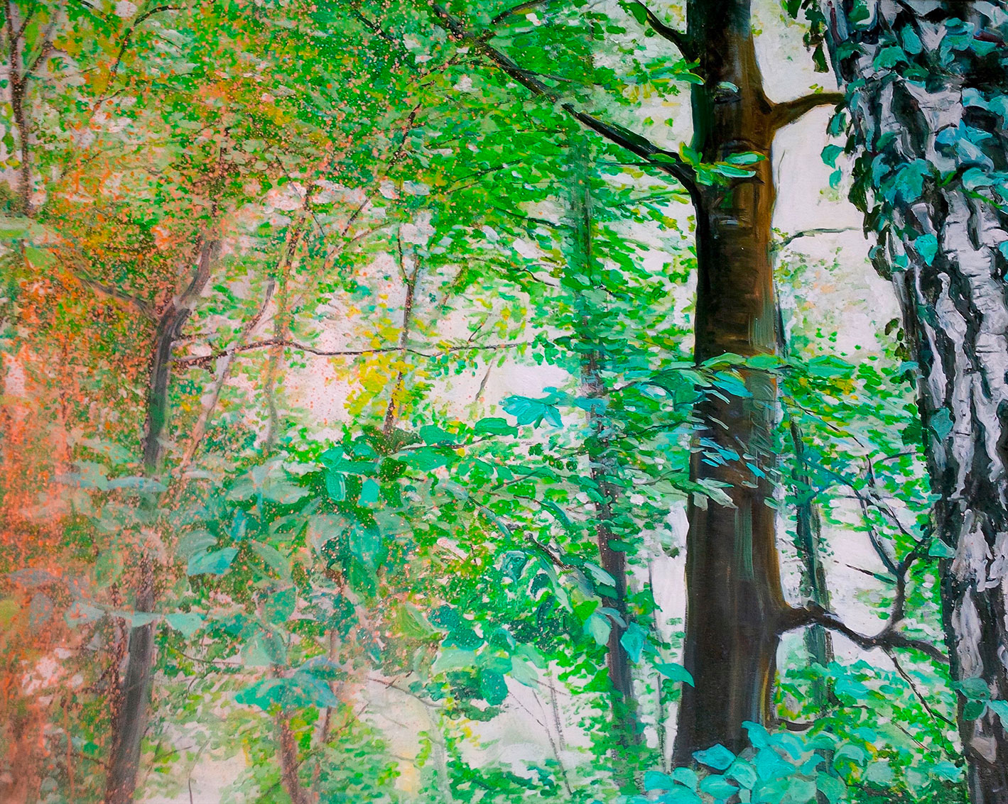 Burkhard Kern: Bild ‚Der lichte Wald‘ (2021) (Original / Unikat), auf Keilrahmen