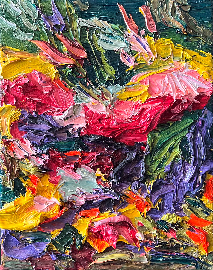 Ben Kamili: Bild ‚Blumengarten VI‘ (2023) (Original / Unikat), auf Keilrahmen