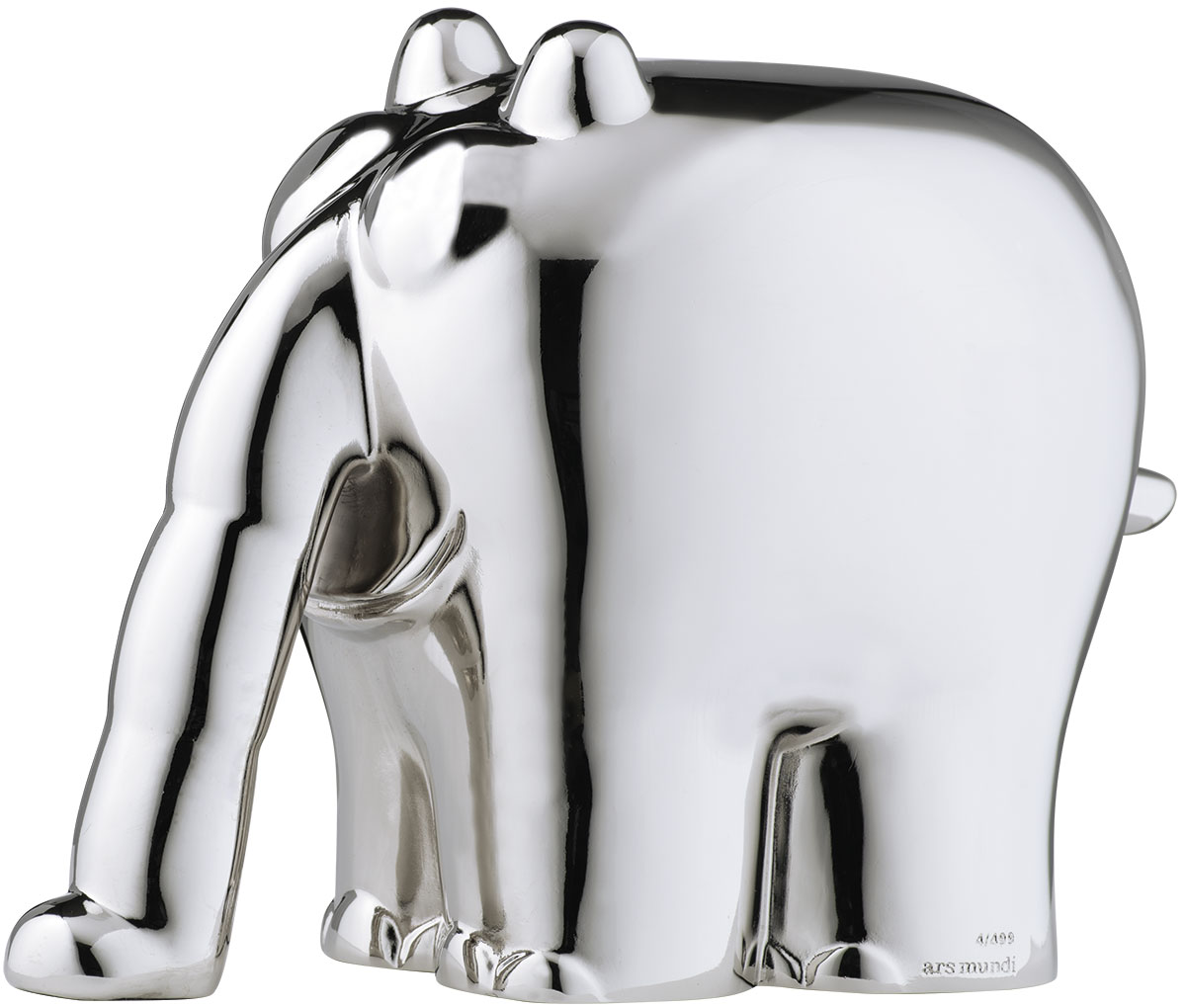 Otto Waalkes: Skulptur ‚Ottifant‘, Version in Kunstguss Metallic-Silber