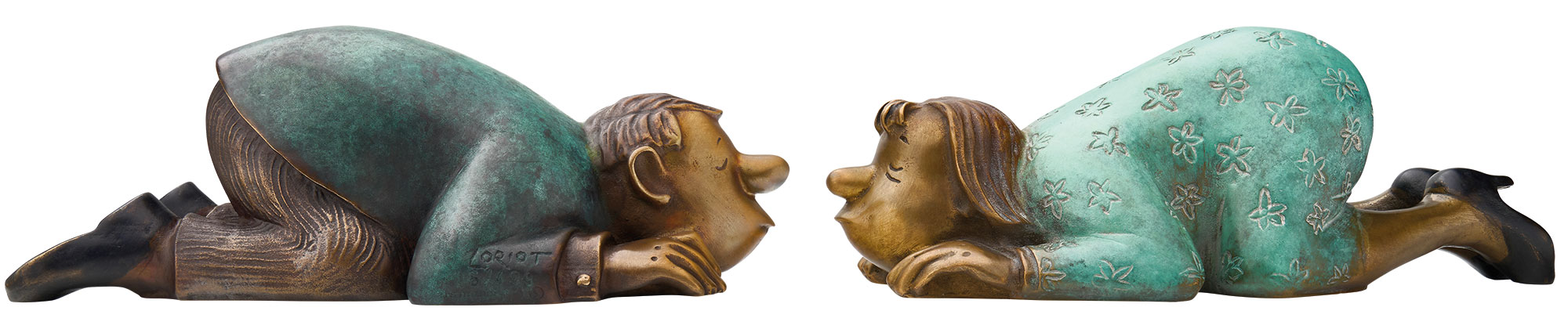 Loriot: Skulpturenpaar ‚Szenen einer Ehe, Sie & Er‘, Version in Bronze