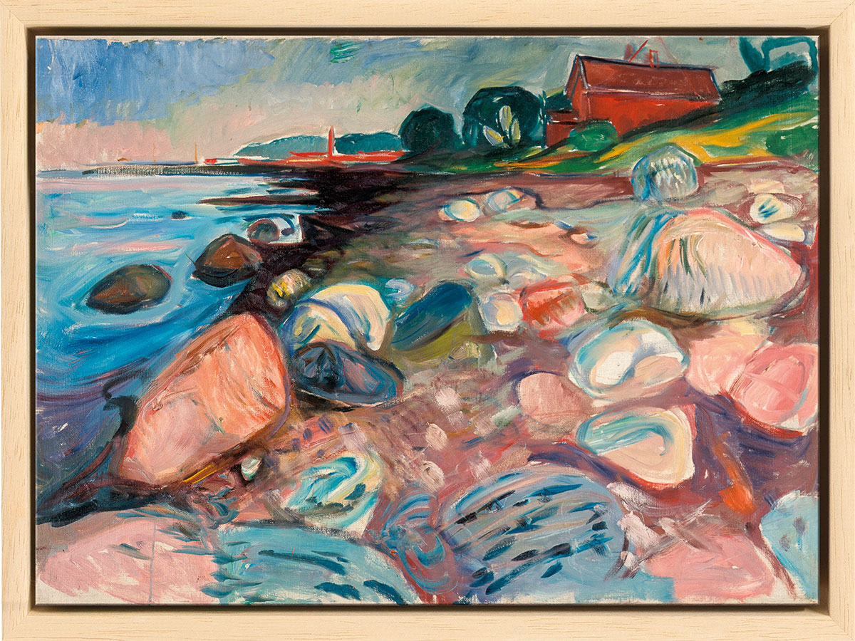 Edvard Munch: Bild ‚Strand‘ (1904), Version naturfarben gerahmt