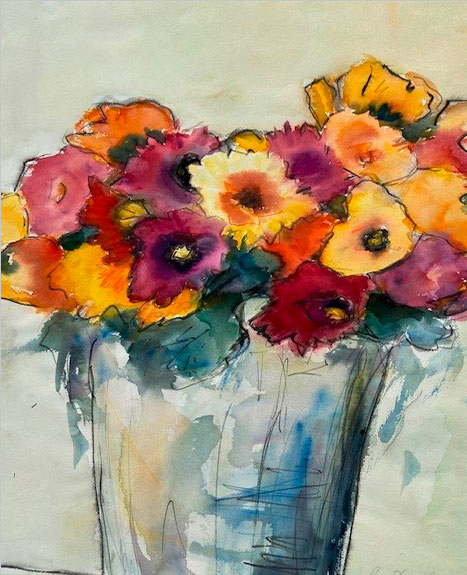 Christine Kremkau: Bild ‚Blumen in der Vase‘ (2013) (Original / Unikat), ungerahmt