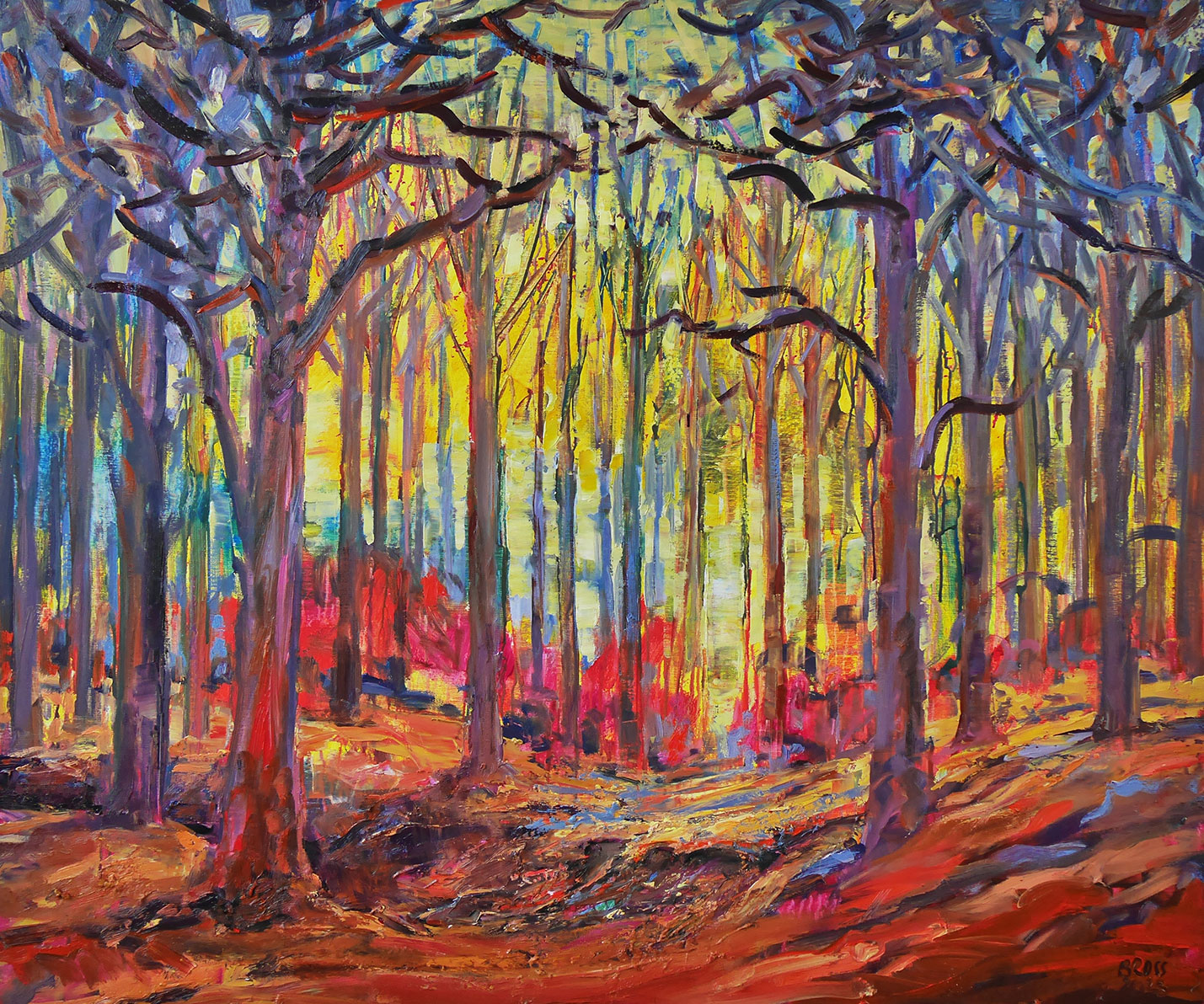 Sibylle Bross: Bild ‚Hochwald‘ (2023) (Original / Unikat), auf Keilrahmen