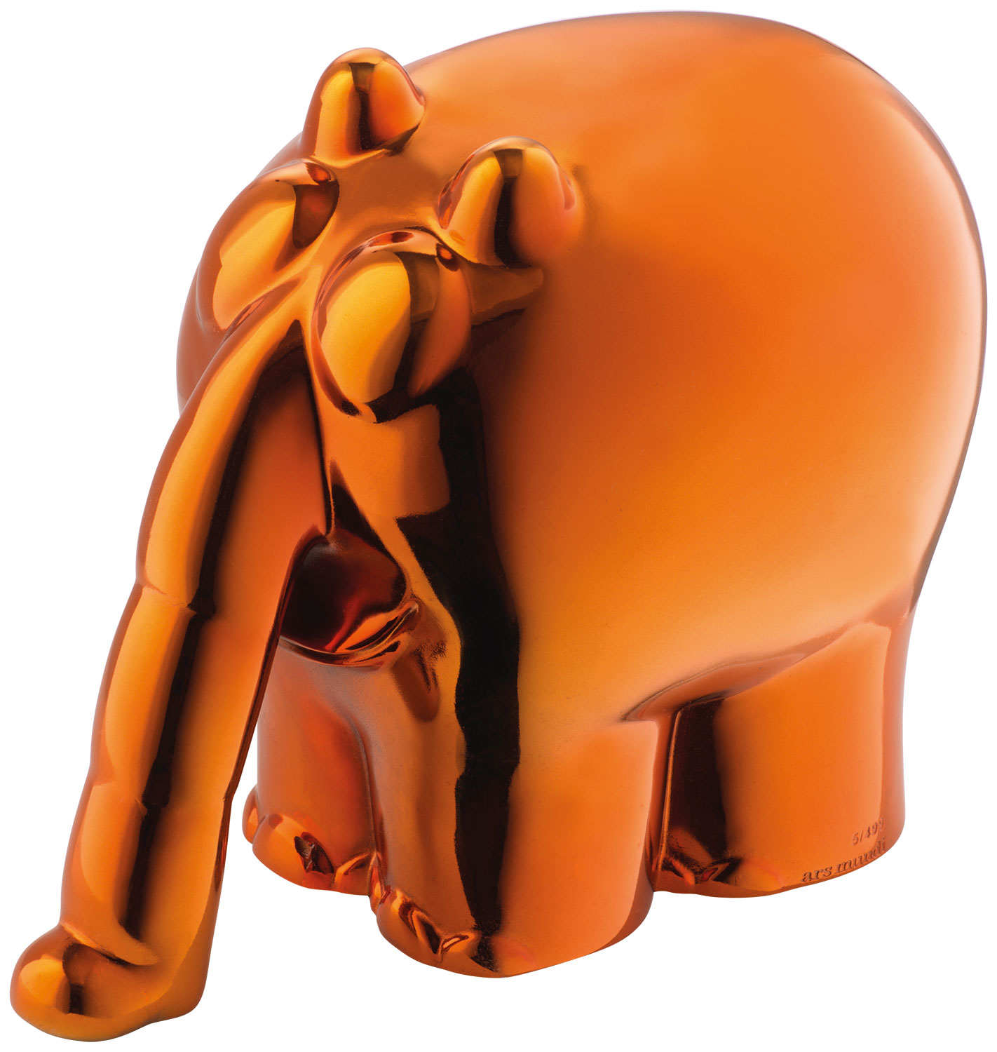 Otto Waalkes: Skulptur ‚Ottifant‘, Version in Kunstguss Metallic-Orange