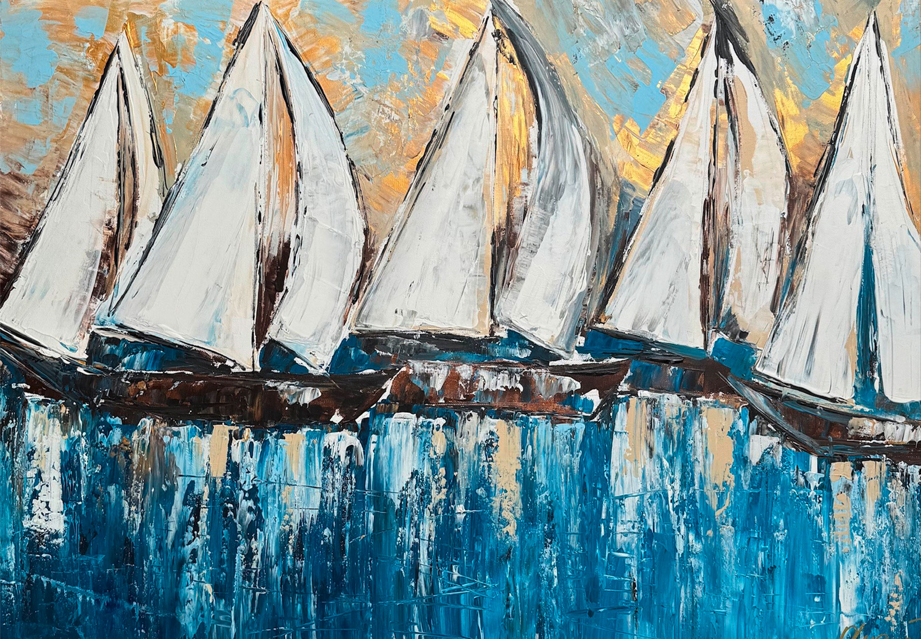 Olga Jonas: Bild ‚Sailing 14‘ (2025) (Original / Unikat), auf Keilrahmen