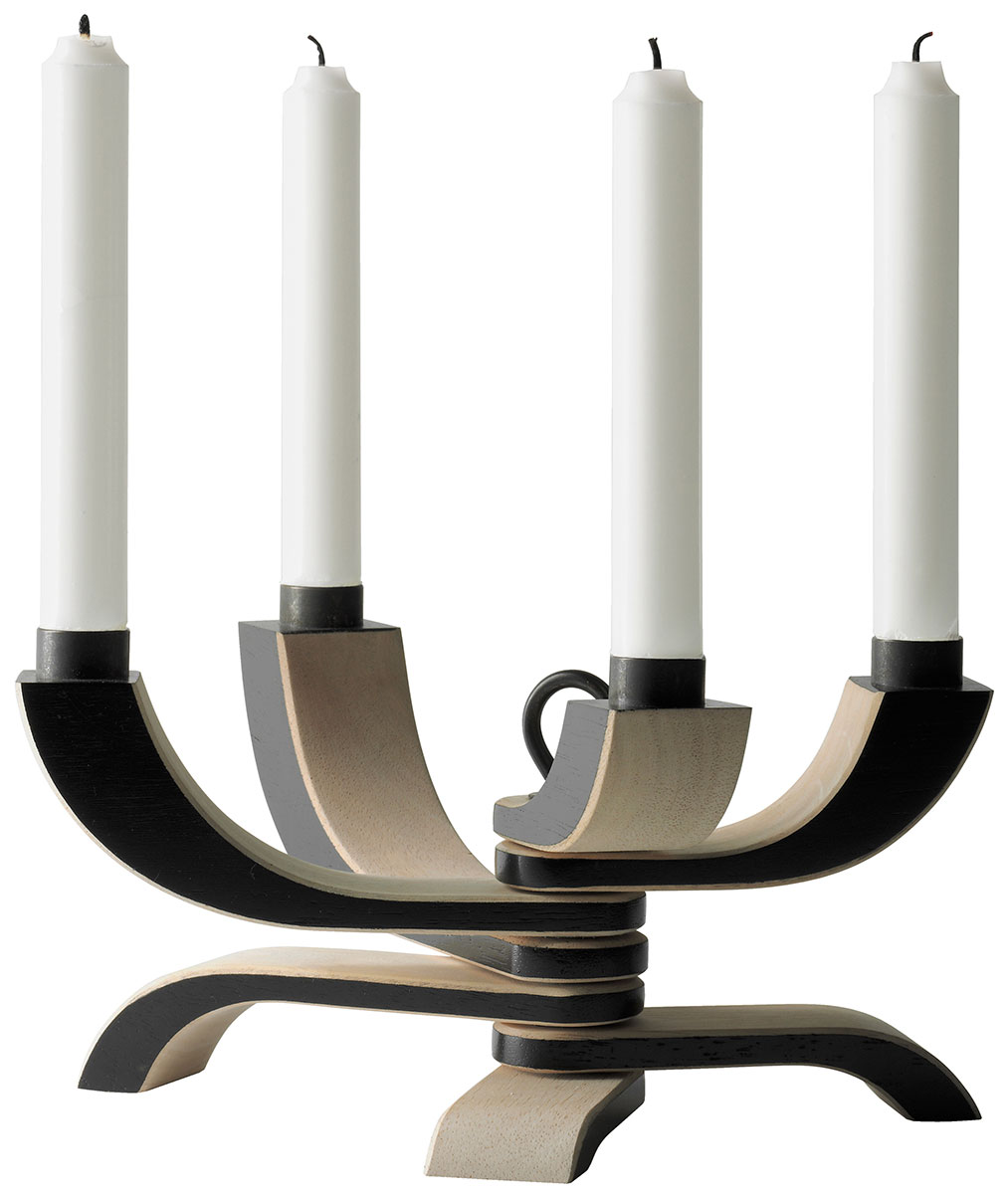 Design House Stockholm: 4-armiger Kerzenhalter ‚Nordic Light‘ (flexibel, ohne Kerzen), schwarze Version