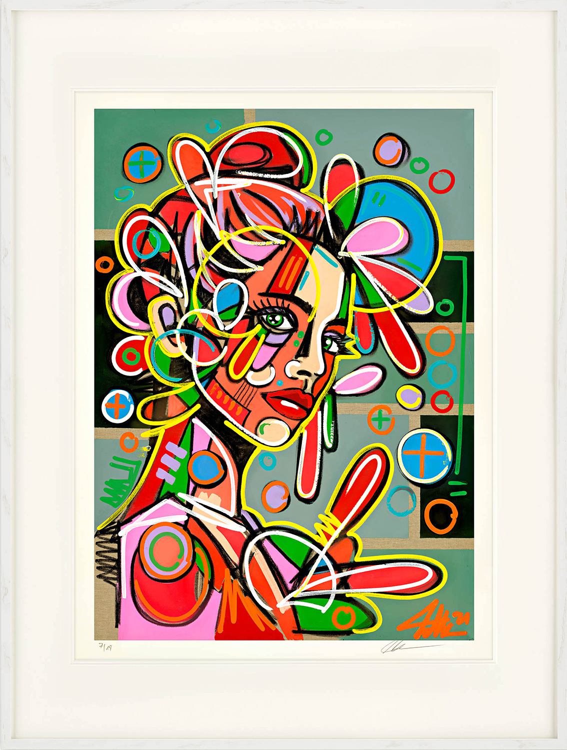 David Tollmann: Bild ‚Strong Rose‘ (2023), gerahmt