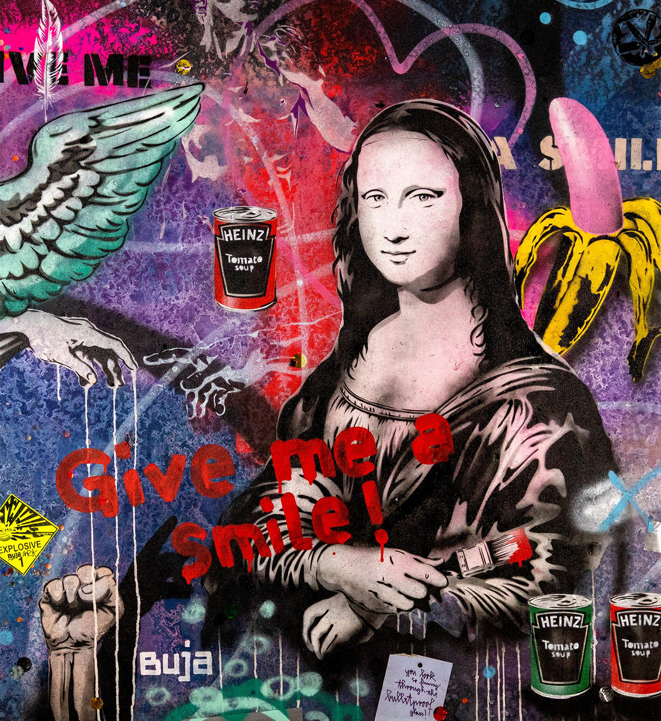 BUJA: Bild ‚Give me a smile!‘ (2025) (Original / Unikat), auf Keilrahmen