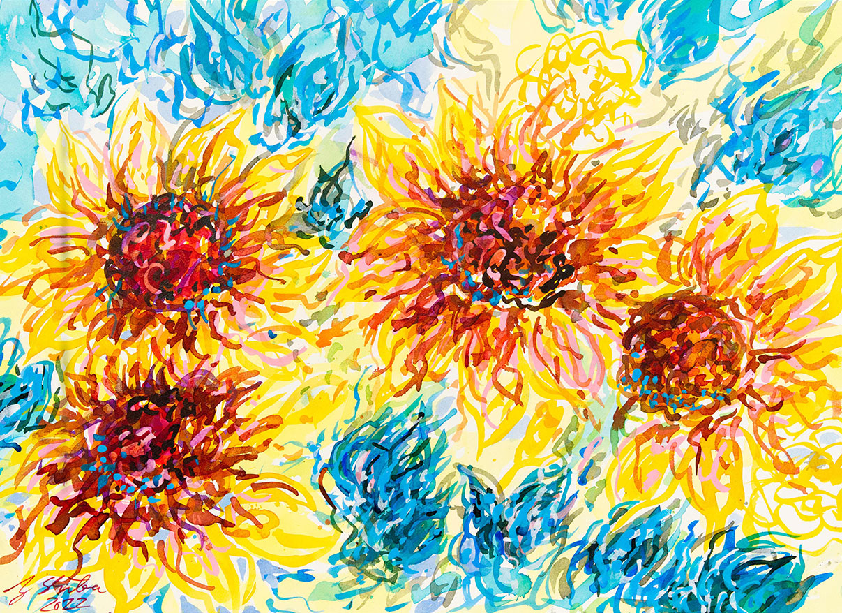 Ansgar Skiba: Bild ‚Sunflowers‘ (2022) (Original / Unikat), ungerahmt